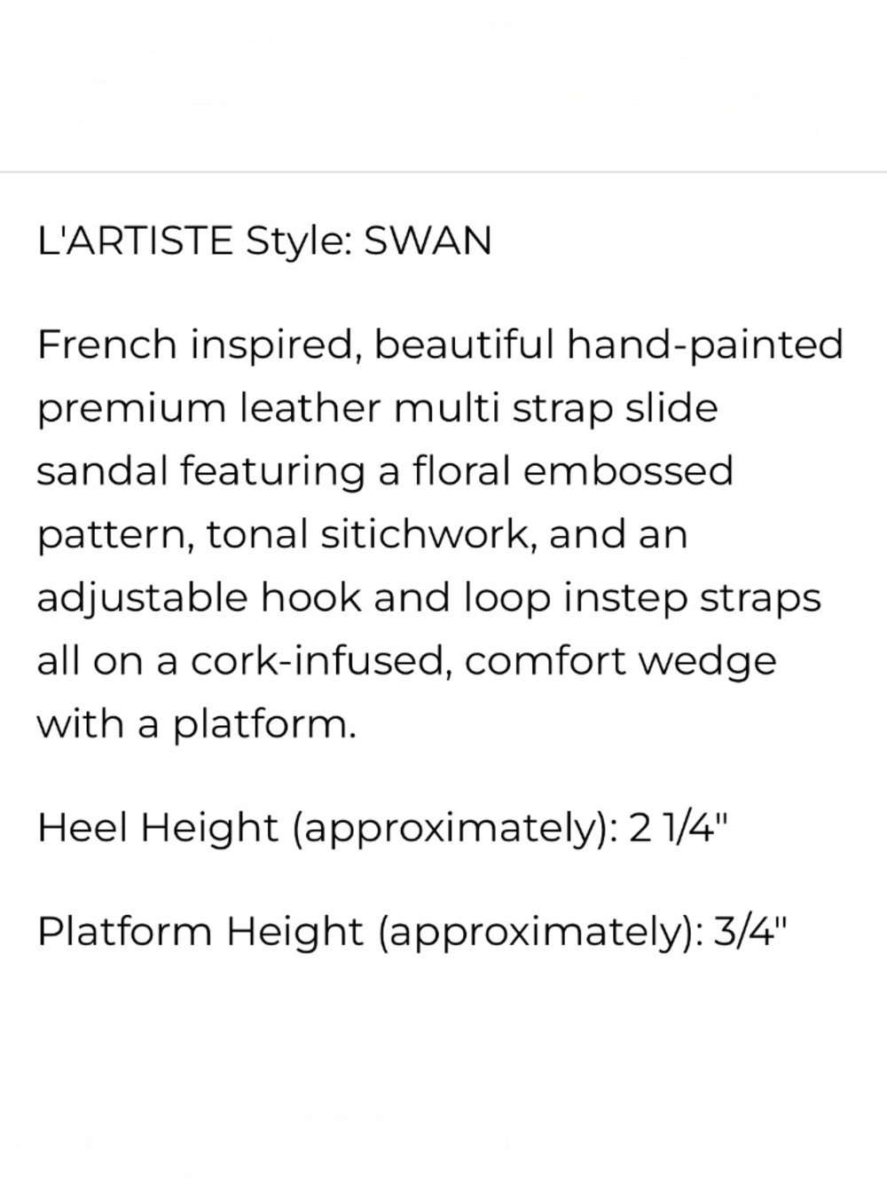 NWOB [L'Artiste] Slip On < Swan > Open Toe Platform Slide Leather Wedges | 8.5 - Picture 6 of 13